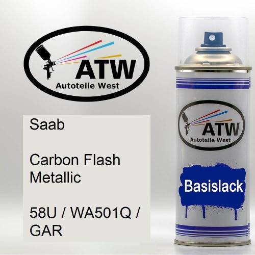 Saab, Carbon Flash Metallic, 58U / WA501Q / GAR: 400ml Sprühdose, von ATW Autoteile West.